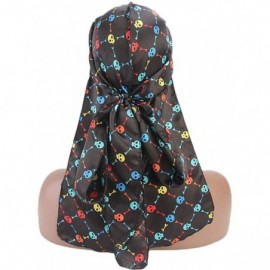 Skullies & Beanies Print Silky Durags Turban Silk Du Rag Waves Caps Headwear Do Doo Rag for Women Men - Tjm-05k-4 - C9197W23H...