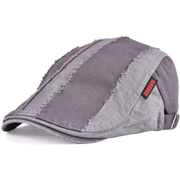 Newsboy Caps 100% Cotton Distressed Ivy Caps Newsboy Caps Cabbie Hat Gatsby Hat - Gray - C21822624S3 $11.06