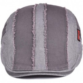 Newsboy Caps 100% Cotton Distressed Ivy Caps Newsboy Caps Cabbie Hat Gatsby Hat - Gray - C21822624S3 $11.06