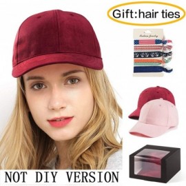 Baseball Caps Baseball Cap with Buttons for Hanging Dad Hat for Women Men Faux Suede Cap 2Pack - CD198H5KLGW $16.20