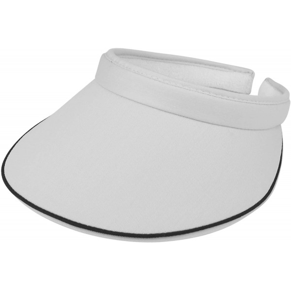 Visors Women's Cotton Twill Clip-On Visor-4115 - White - CF11X78STLL $8.38
