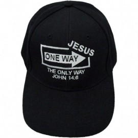Baseball Caps Christian Cap Jesus Only Way One Way Black Hat and BCAH Bumper Sticker - C911691OSLN $12.87