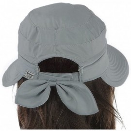 Sun Hats Women Wide Brim Visor Anti-UV Sun Protection 2 in 1 Summer Sun Hat Cap - Grey - CG12HEW0BN9 $12.67