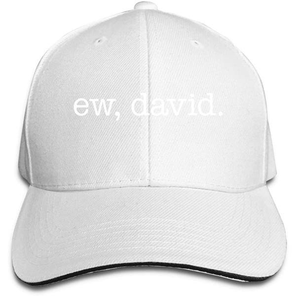 Baseball Caps Classic Ew- David Baseball Cap Adjustable Peaked Sandwich Hats - White - C618R8ZAQ7L $18.53