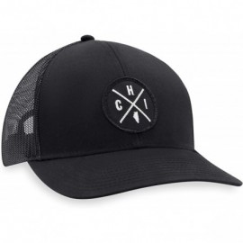 Baseball Caps CHI Hat - Chicago Trucker Hat Baseball Cap Snapback Golf Hat (Black) - CM18W4HHW53 $35.91