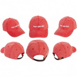 Baseball Caps Alpha Theta (N) Sorority Baseball Hat Cap Cursive Name Font Theta - Red - CH18SEWIGGK $24.56