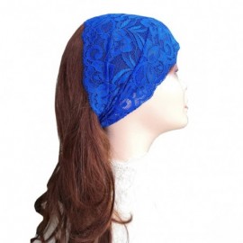 Headbands Stretch Headbands for Women Lace Headcovering for Women Lace Headwrap (Royal Blue) - Royal Blue - CN198HDSMZI $11.40