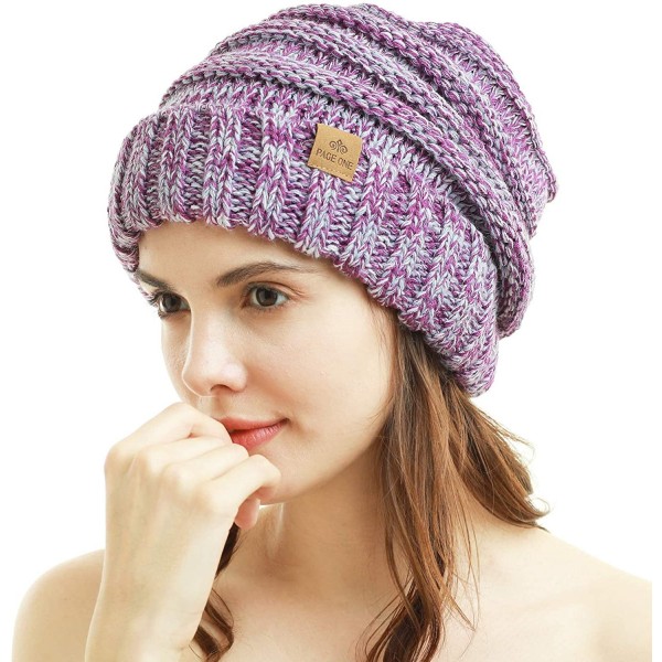 Womens Winter Beanie Warm Cable Knit Hat Style Stretch Trendy Ribbed ...