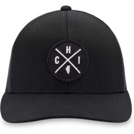 Baseball Caps CHI Hat - Chicago Trucker Hat Baseball Cap Snapback Golf Hat (Black) - CM18W4HHW53 $23.63