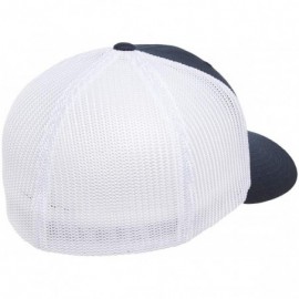 Baseball Caps Flexfit Trucker Hat for Men and Women - Breathable Mesh- Stretch Flex Fit Ballcap w/Hat Liner - Navy/White - CI...