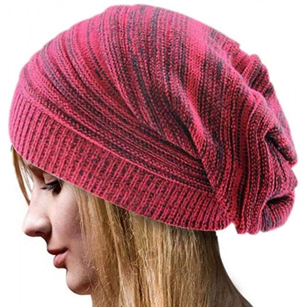 Skullies & Beanies Unisex Plain Long Beanie - Red - C811T8WIXZH $7.66