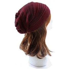 Skullies & Beanies Unisex Plain Long Beanie - Red - C811T8WIXZH $7.66