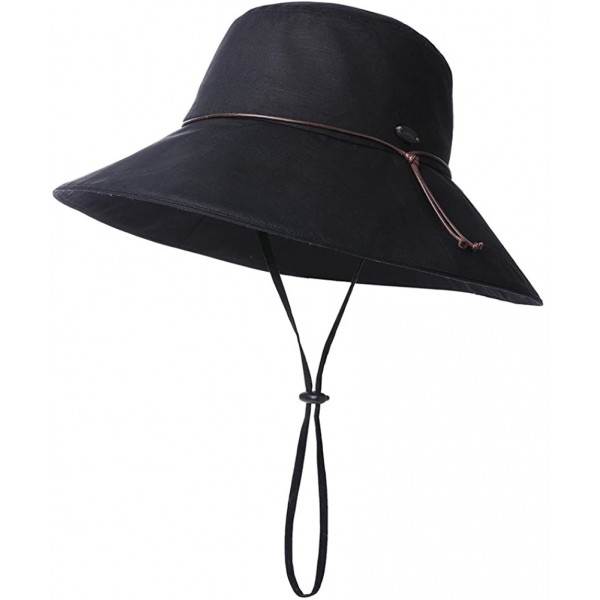 Sun Hats Womens Packable Ponytail SPF 50 Sun Hat Summer Gardening Hiking Fishing 55-61cm - Black_99024 - CF18EOI7CK7 $21.21