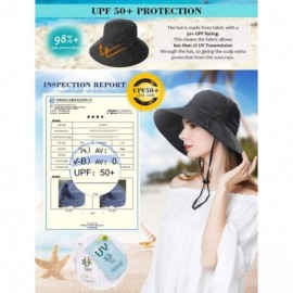 Sun Hats Womens Packable Ponytail SPF 50 Sun Hat Summer Gardening Hiking Fishing 55-61cm - Black_99024 - CF18EOI7CK7 $21.21