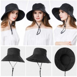 Sun Hats Womens Packable Ponytail SPF 50 Sun Hat Summer Gardening Hiking Fishing 55-61cm - Black_99024 - CF18EOI7CK7 $21.21