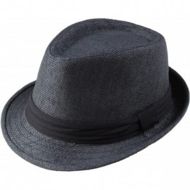 Fedoras Classic Fedora Unisex Woven Straw Summer Hat - A - CL18E3CQM90 $14.34