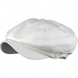 Newsboy Caps Men's Linen 8 Panel Applejack Gatsby newsboy IVY Hat - White - CG121X4USFP $10.86