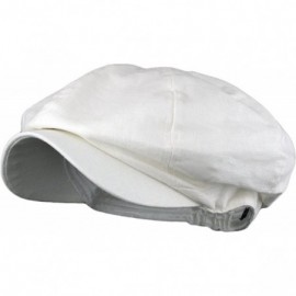 Newsboy Caps Men's Linen 8 Panel Applejack Gatsby newsboy IVY Hat - White - CG121X4USFP $10.86