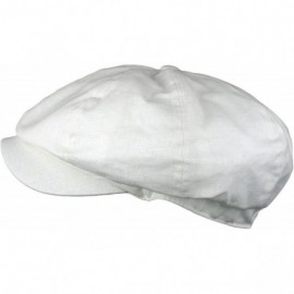 Newsboy Caps Men's Linen 8 Panel Applejack Gatsby newsboy IVY Hat - White - CG121X4USFP $10.86