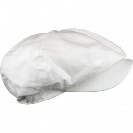 Newsboy Caps Men's Linen 8 Panel Applejack Gatsby newsboy IVY Hat - White - CG121X4USFP $10.86