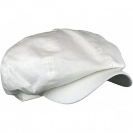 Newsboy Caps Men's Linen 8 Panel Applejack Gatsby newsboy IVY Hat - White - CG121X4USFP $10.86