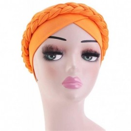 Skullies & Beanies Chemo Cancer Turbans Cap Twisted Braid Hair Cover Wrap Turban Headwear for Women - Single Braid a White - ...