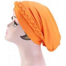 Skullies & Beanies Chemo Cancer Turbans Cap Twisted Braid Hair Cover Wrap Turban Headwear for Women - Single Braid a White - ...