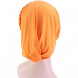 Skullies & Beanies Chemo Cancer Turbans Cap Twisted Braid Hair Cover Wrap Turban Headwear for Women - Single Braid a White - ...