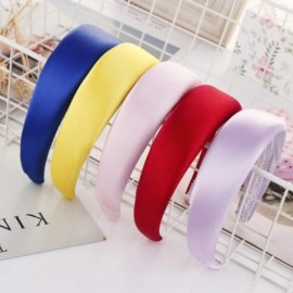 Headbands Satin Sponge Hairband Women Girls Wide Headband Thick Hair Accessories Hair Head Hoop - Purple - CW18XHWHX3Z $8.05