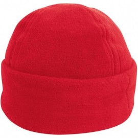 Skullies & Beanies Unisex Winter Essentials Active Fleece Ski Bob Hat - Red - CP11L4A0P8D $13.90