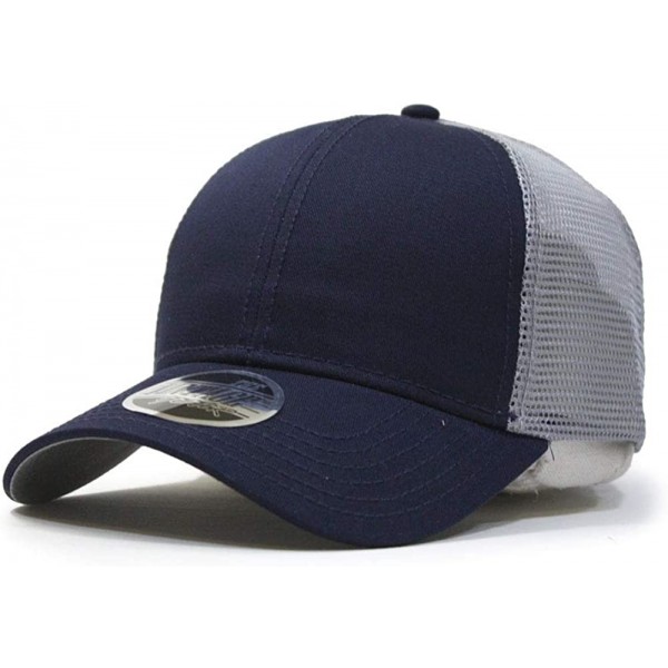 Baseball Caps Plain Cotton Twill Mesh Adjustable Snapback Low Profile Baseball Cap - Navy/Gray - CL12F436UK3 $12.22