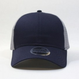 Baseball Caps Plain Cotton Twill Mesh Adjustable Snapback Low Profile Baseball Cap - Navy/Gray - CL12F436UK3 $12.22