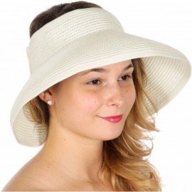 Visors Sun Visor Beach Golf Protection Cap Women Summer Beach Hat- Outdoor Sports - Wide Brim Ivory - CN18NUO7QYQ $20.69