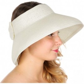 Visors Sun Visor Beach Golf Protection Cap Women Summer Beach Hat- Outdoor Sports - Wide Brim Ivory - CN18NUO7QYQ $12.15