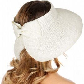 Visors Sun Visor Beach Golf Protection Cap Women Summer Beach Hat- Outdoor Sports - Wide Brim Ivory - CN18NUO7QYQ $12.15