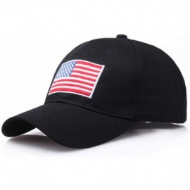 Baseball Caps American Flag Embroidered 100% Cotton Adjustable Baseball Cap USA Hat - Usa Hat Red Flag - CX18LH4EHXT $7.37
