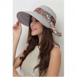 Sun Hats Women Sunhat Wide Brim Visor Hats Removable Neck Flap Cover Caps UPF 50+ - Lightgrey - CY18DN675U4 $28.54