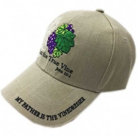 Baseball Caps Christian Bible Verse I Am The True Vine Baseball Cap Hat - Khaki - C117X3QHLZY $15.42