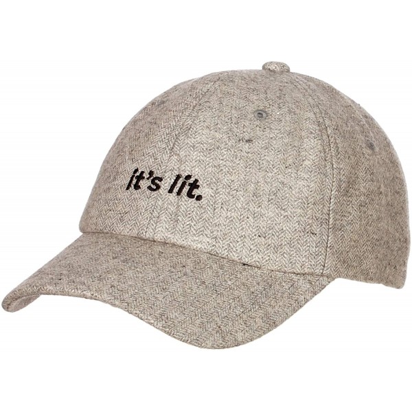 Baseball Caps Embroidery Classic Cotton Baseball Dad Hat Cap Various Design - It is Lit Gray - CN186YCAXME $16.36