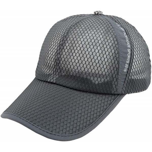 Baseball Caps Sport Sun Hat- Adjustable Baseball Cap Dry Quick Weightlight Mesh Hats - 024-deep Grey - C2182SWENEO $10.51