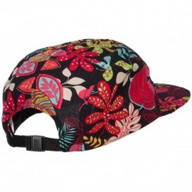 Baseball Caps Men's Leaf Print 5 Panel Cap - Pink Black - C818285AT8A $25.17