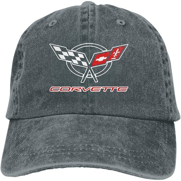 Baseball Caps Unisex Adjustable Retro Cowboy Hat Corvette Logo Stylish Baseball Cap - Deep Heather - CX18UOZ6T7M $13.81