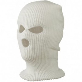 Balaclavas Ski Mask with Three Holes - White - CE11C0N8LFX $17.12