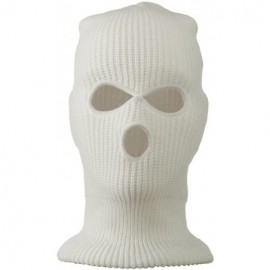 Balaclavas Ski Mask with Three Holes - White - CE11C0N8LFX $17.12