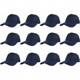 Baseball Caps Plain Blank Baseball Caps Adjustable Back Strap Wholesale LOT 12 PC'S - Navy - CJ12O816W4W $21.44