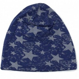 Skullies & Beanies Women's Winter Cotton Beanie Cap Thin Hip-hop Star Hat - Navy Blue - CL129KAQDT3 $11.57