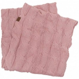 Skullies & Beanies 3pc Set Trendy Warm Chunky Soft Stretch Cable Knit Pom Pom Beanie- Scarves and Gloves Set - Indi Pink - C8...