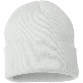 Skullies & Beanies SP12 - 12 Inch Solid Knit Beanie - White - CH1180CJTBD $7.68