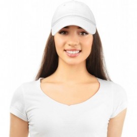 Baseball Caps Womens Cap Adjustable Hat 100% Cotton Black White Gold Lavender Blue Pink Lime Green Hot Pink - White - CR12CJL...