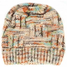 Skullies & Beanies Womens Ponytail Beanie Hat Soft Knit BeanieTail Warm Winter Knit Ribbed Slouchy BeanieTail Hats - CW18YM0E...